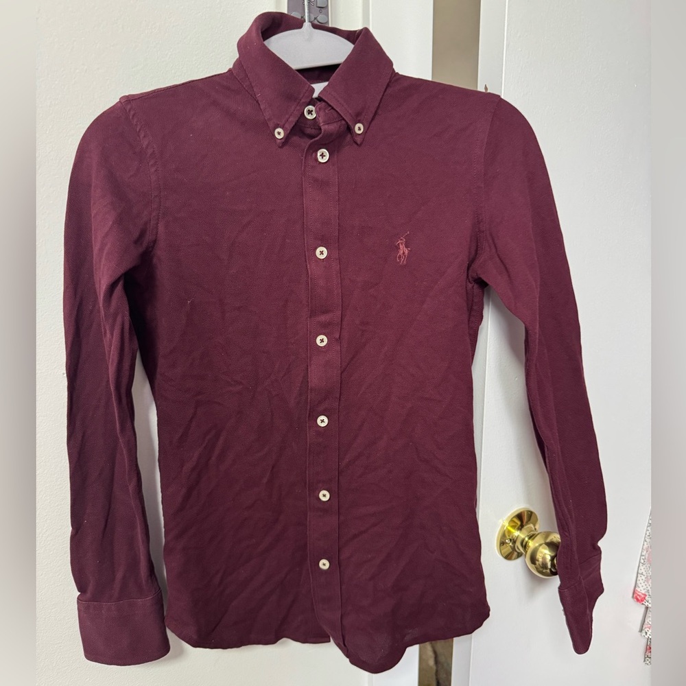 Ralph Lauren Maroon Button-Down Shirt